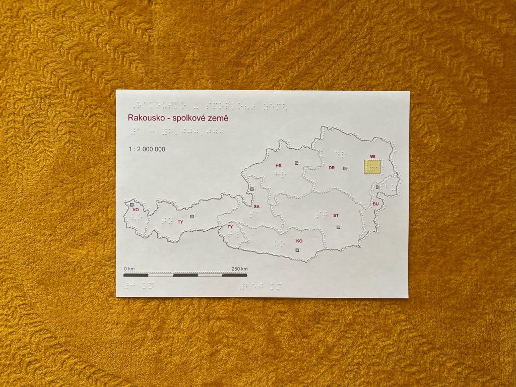 Grafický list s vyobrazením spolkových zemí Rakouska